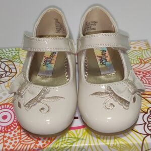 RACHEL SHOES LIL FARAH BONE PAT Size 5 Litle Girl